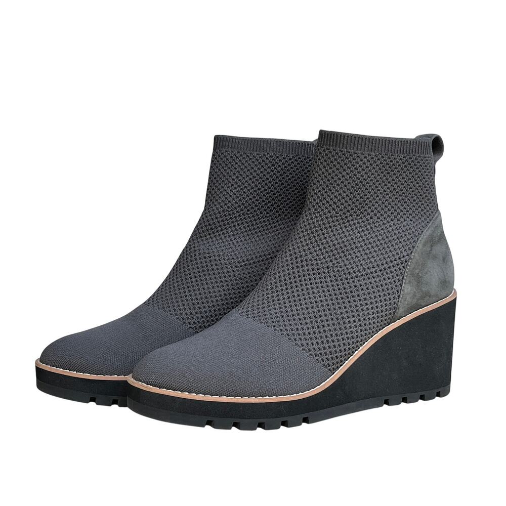 Eileen Fisher Amos Gray Knit Wedge Ankle Boots or Booties size 10